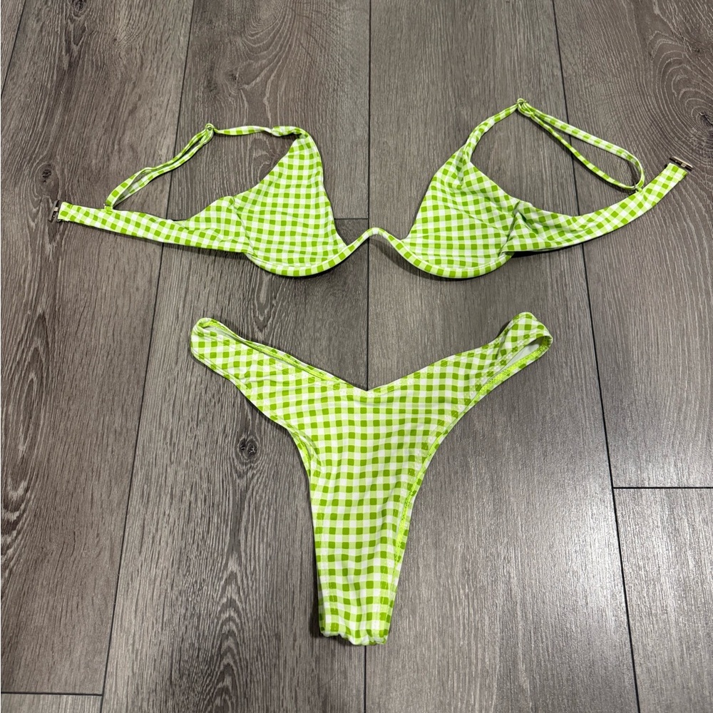 Green Gingham Bikini Set - image 2